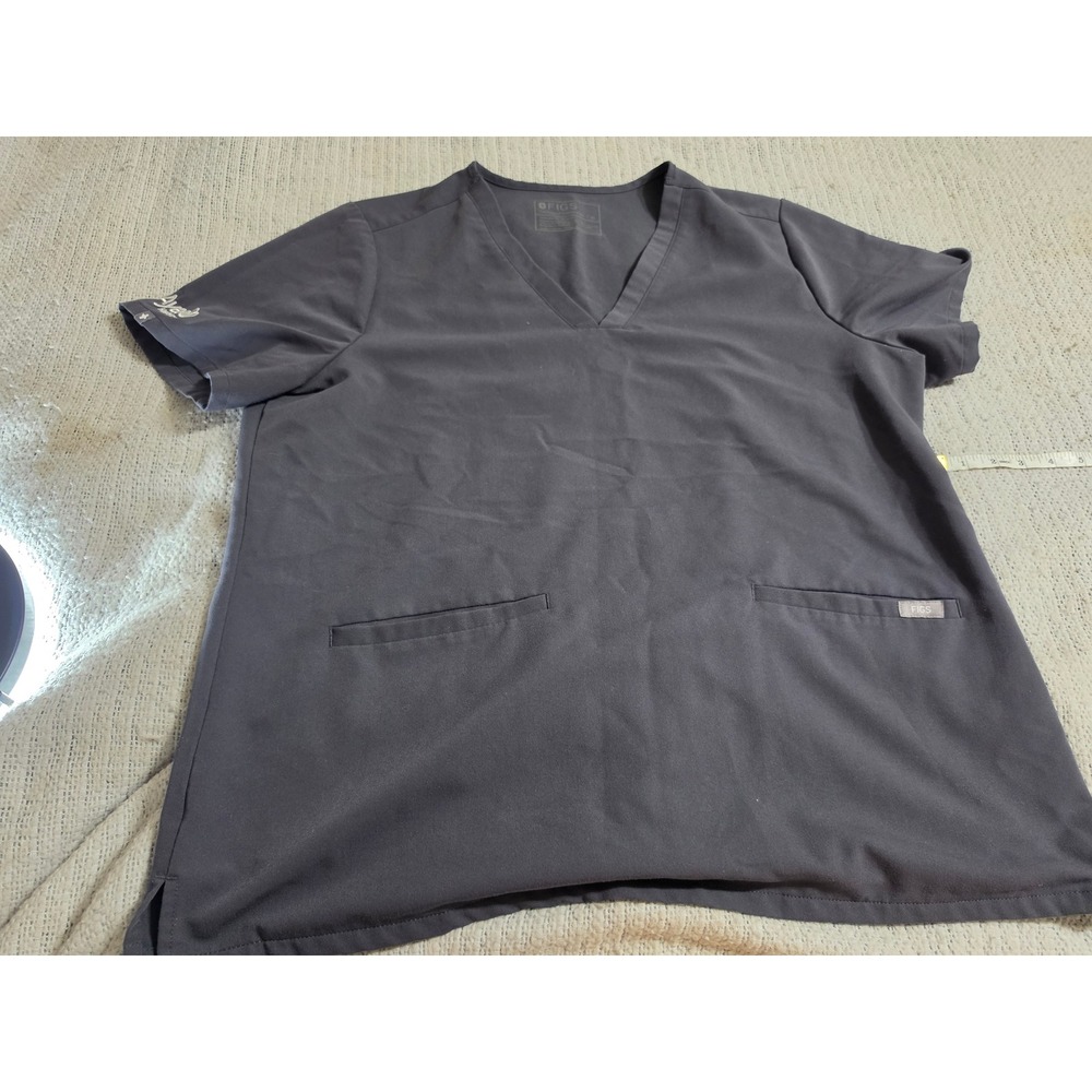 FIGS Casma Three Pocket Scrub Top XL Charcoal Grey Aya Healthcare Technical Top